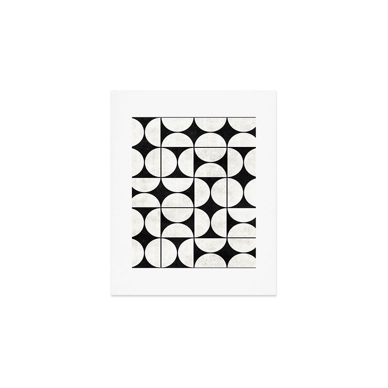 Mid-Century Modern Pattern No.2 - Black and White Art Print Gallery Image 1