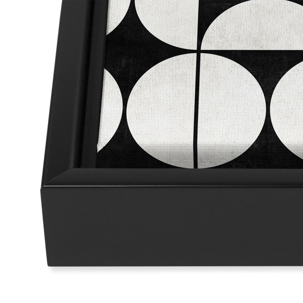 Mid-Century Modern Pattern No.2 - Black and White Framed Canvas Print Gallery Image 3