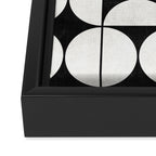 Mid-Century Modern Pattern No.2 - Black and White Framed Canvas Print Gallery Image 3
