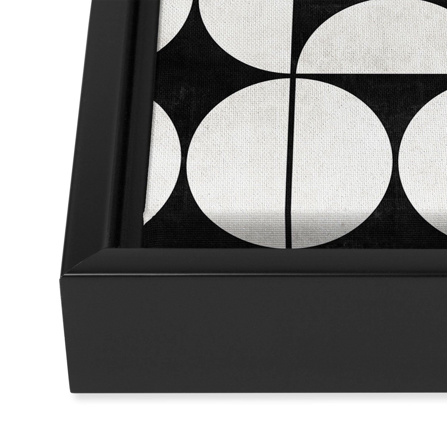 Mid-Century Modern Pattern No.2 - Black and White Framed Canvas Print Gallery Image 3