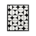 Mid-Century Modern Pattern No.2 - Black and White Framed Canvas Print Gallery Image 6