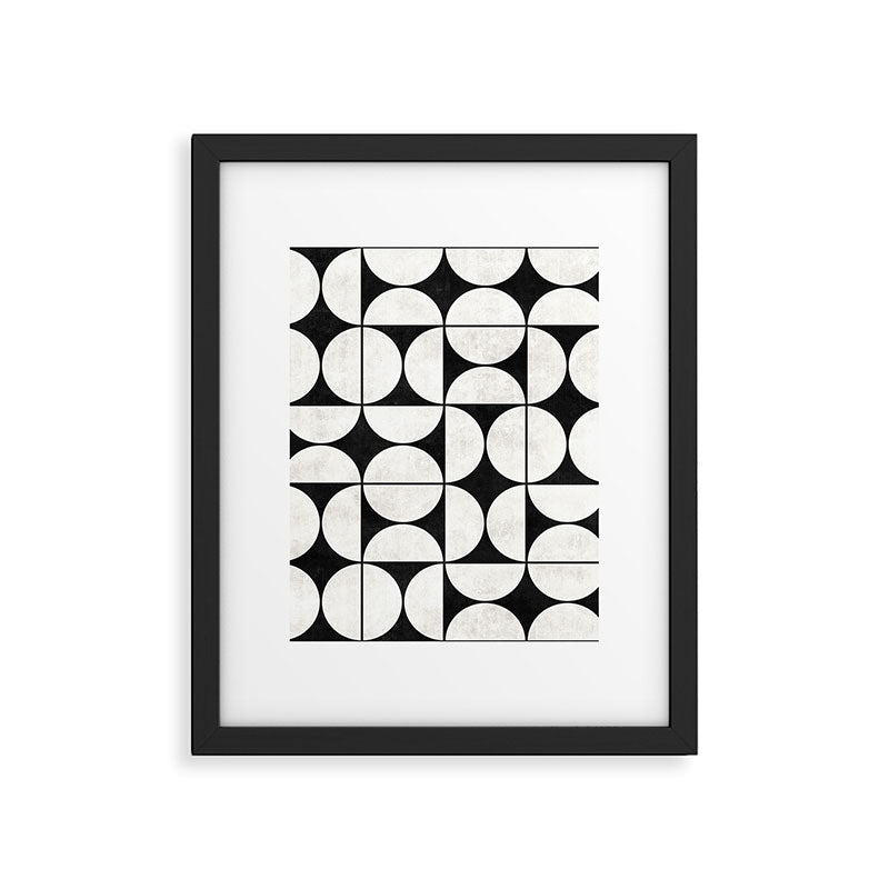 Mid-Century Modern Pattern No.2 - Black and White Framed Art Print Gallery Image 4
