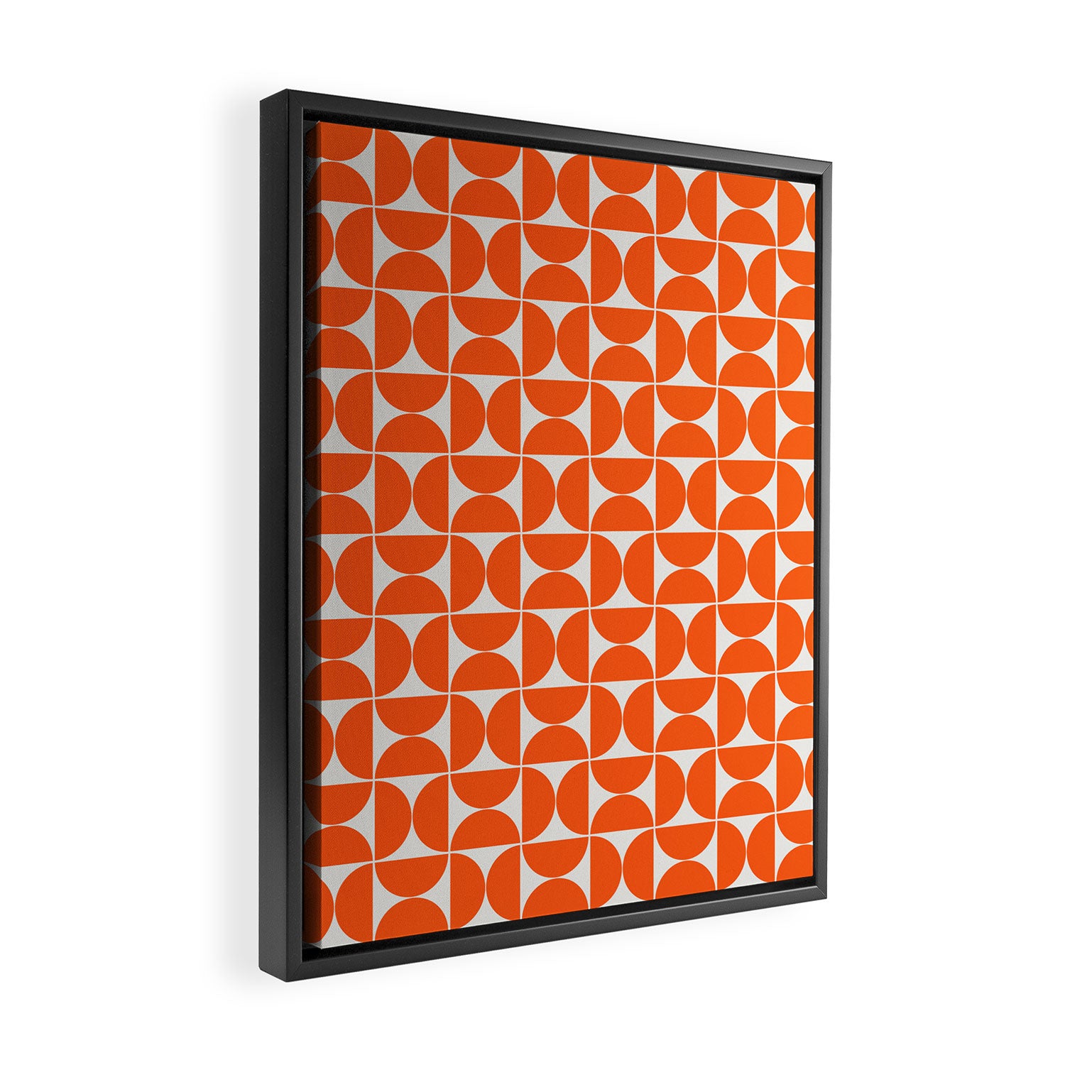 Mid-Century Modern Pattern No.27 Mini - Off-White and Orange Framed Canvas Print Gallery Image 2