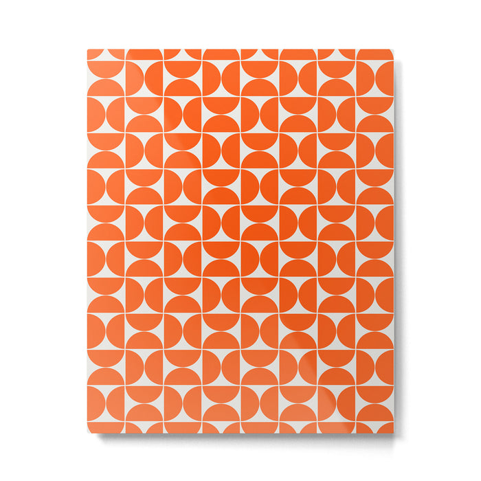 Mid-Century Modern Pattern No.27 Mini - Off-White and Orange Metal Print Gallery Image 1