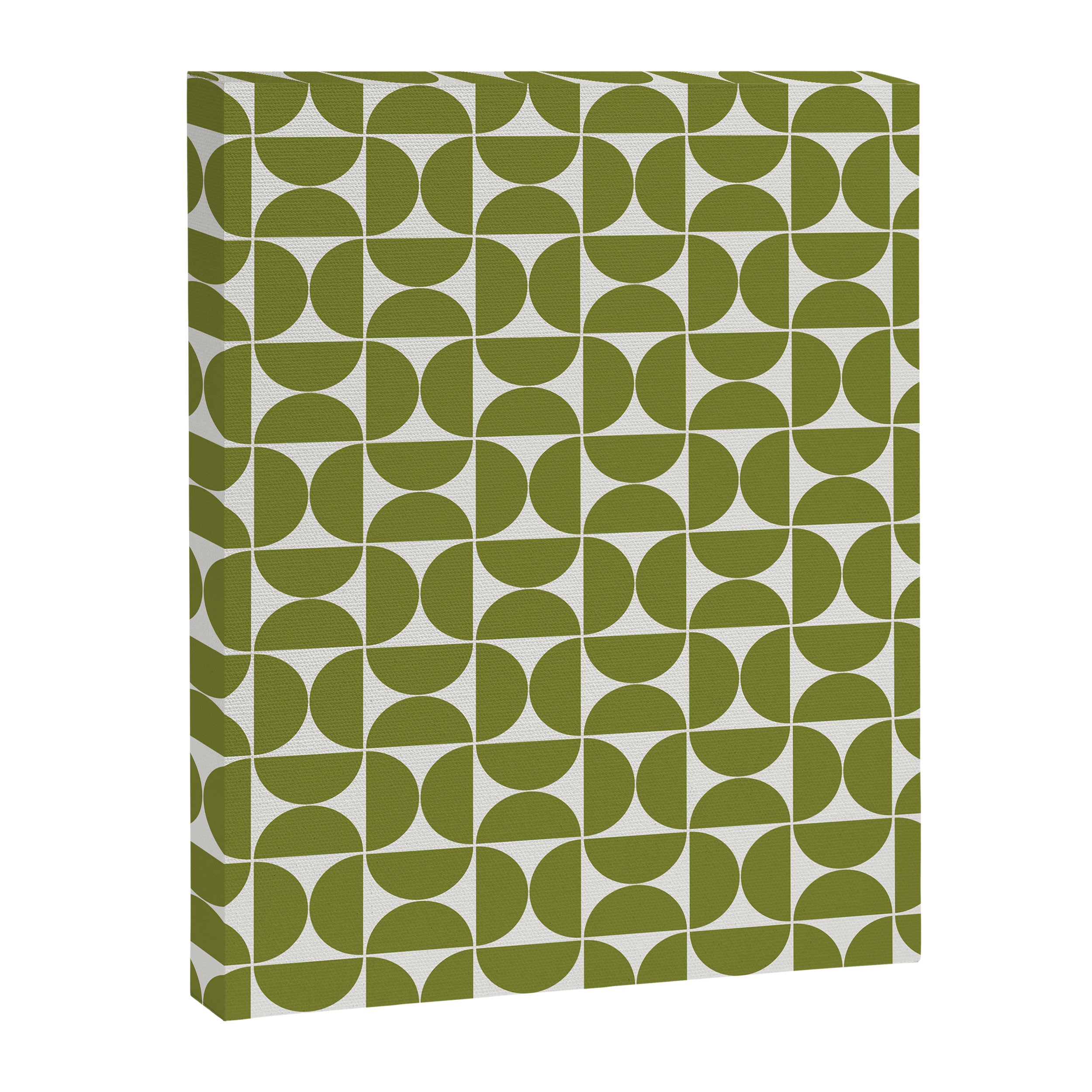 Mid-Century Modern Pattern No.29 Mini - Off-White and Green Canvas Print Gallery Image 6