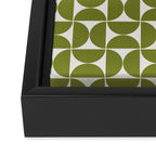 Mid-Century Modern Pattern No.29 Mini - Off-White and Green Framed Canvas Print Gallery Image 3