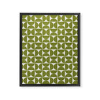 Mid-Century Modern Pattern No.29 Mini - Off-White and Green Framed Canvas Print Gallery Image 6
