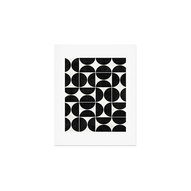 Mid-Century Modern Pattern No.3 - Black and White Art Print Gallery Image 1