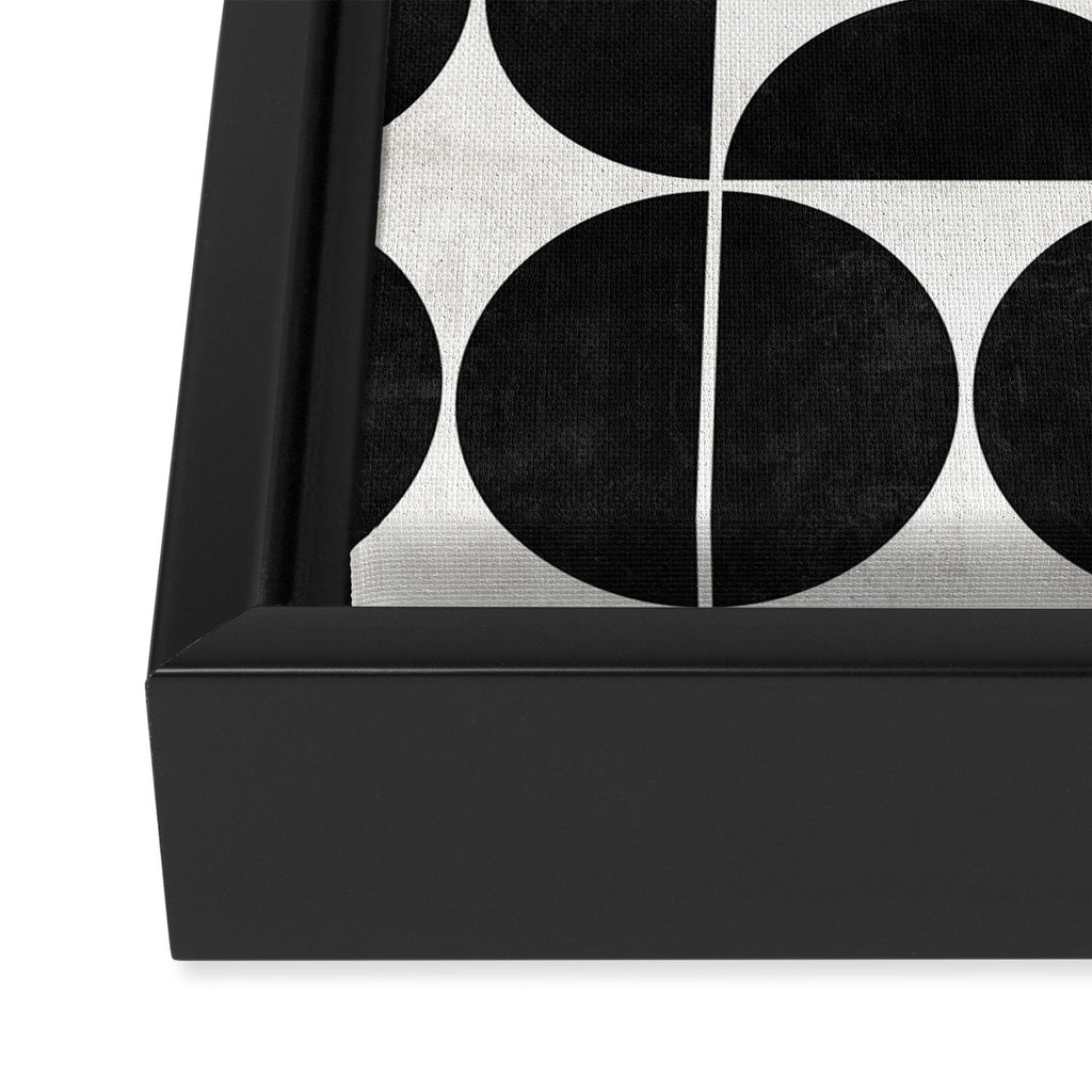 Mid-Century Modern Pattern No.3 - Black and White Framed Canvas Print Gallery Image 3