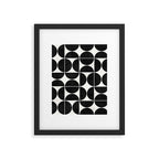 Mid-Century Modern Pattern No.3 - Black and White Framed Art Print Gallery Image 5