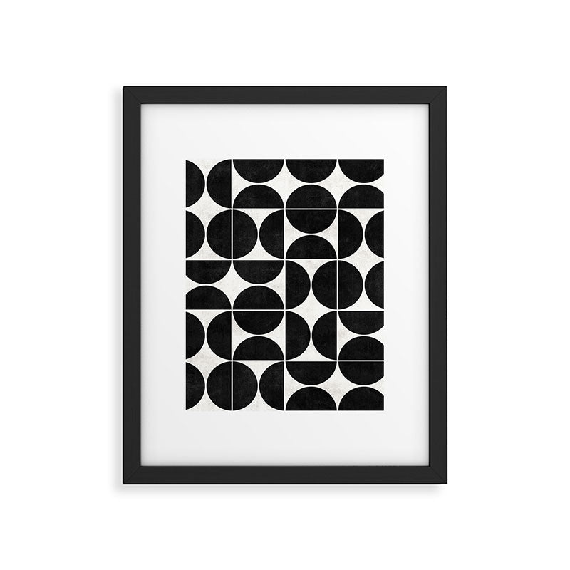 Mid-Century Modern Pattern No.3 - Black and White Framed Art Print Gallery Image 5