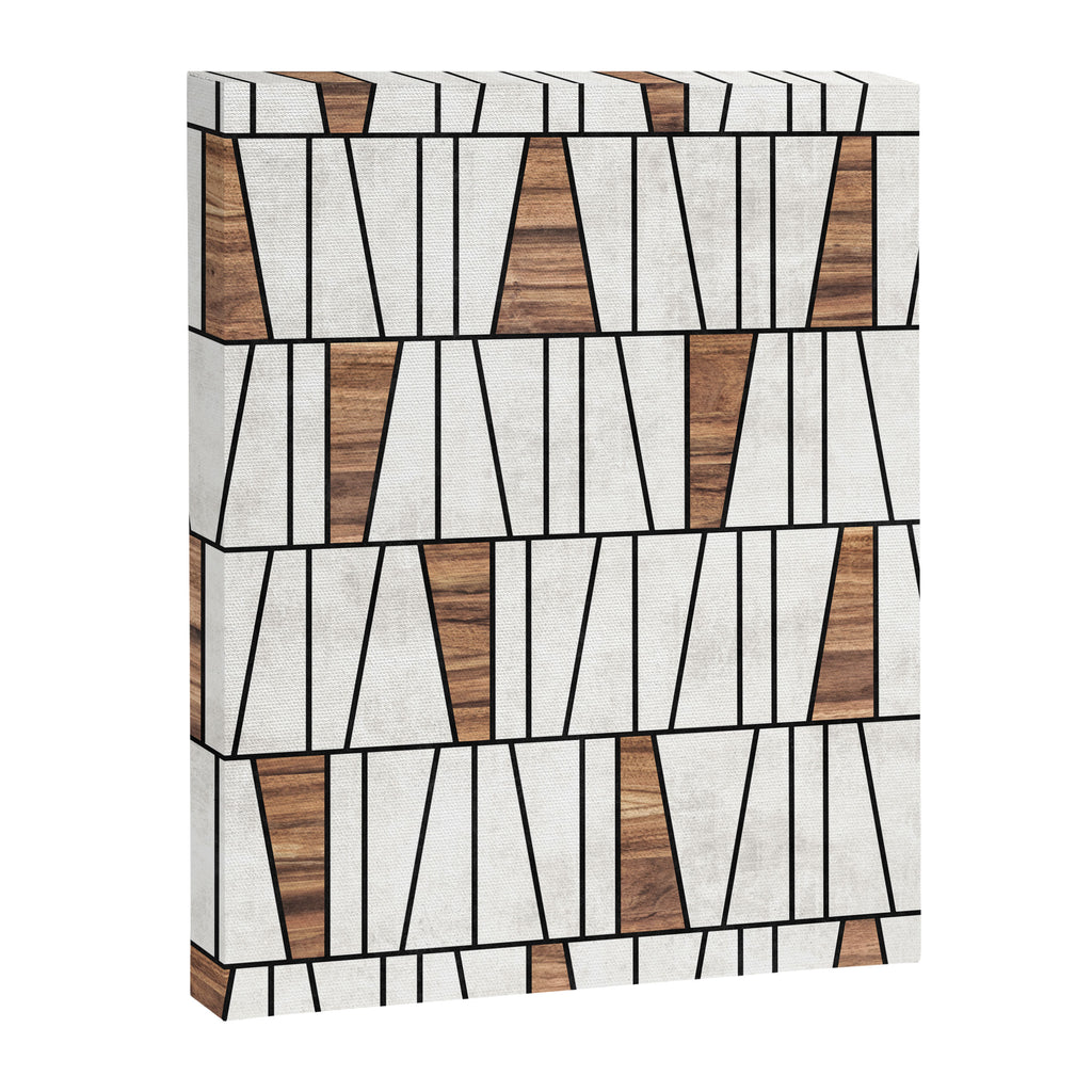 Mid-Century Modern Pattern No.4 - Concrete and Wood Canvas Print Gallery Image 6