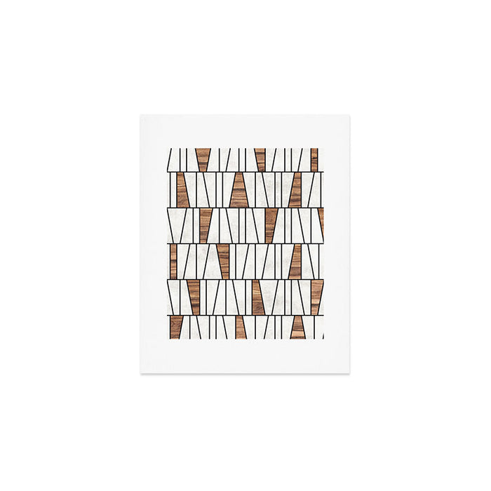 Mid-Century Modern Pattern No.4 - Concrete and Wood Art Print Gallery Image 1