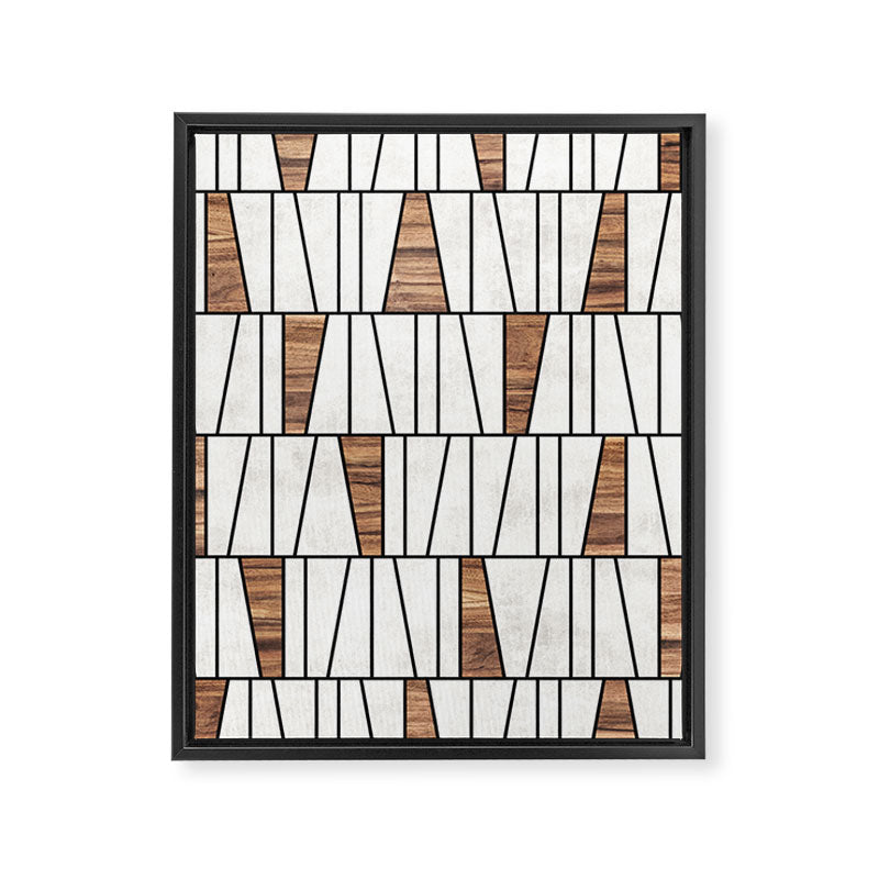 Mid-Century Modern Pattern No.4 - Concrete and Wood Framed Canvas Print Gallery Image 6