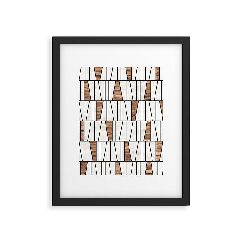 Mid-Century Modern Pattern No.4 - Concrete and Wood Framed Art Print Gallery Image 5
