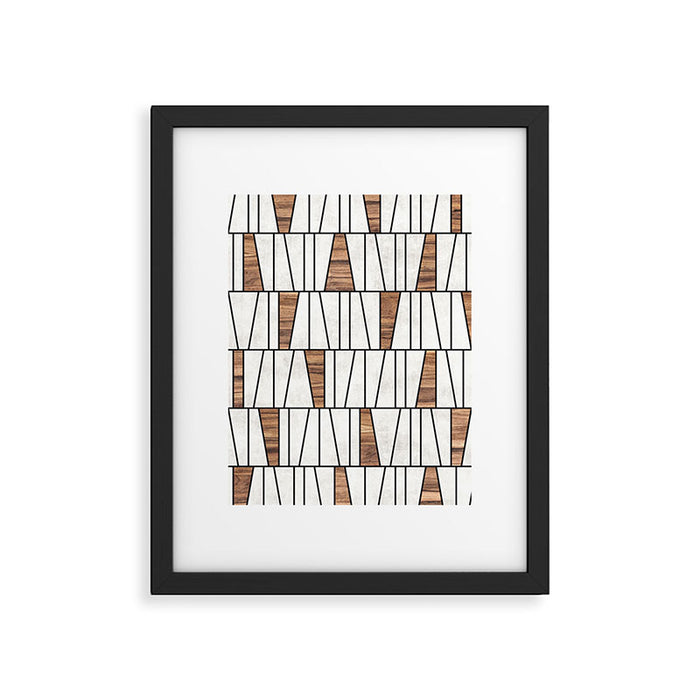 Mid-Century Modern Pattern No.4 - Concrete and Wood Framed Art Print Gallery Image 1