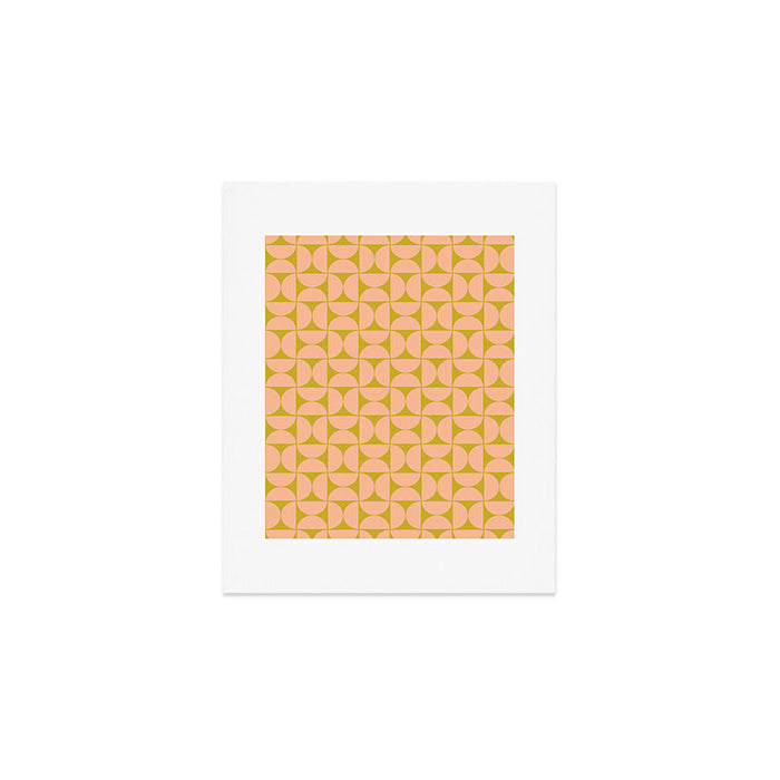 Mid-Century Modern Pattern No.59 Mini - Mango Mint and Peach Fuzz Art Print Gallery Image 1