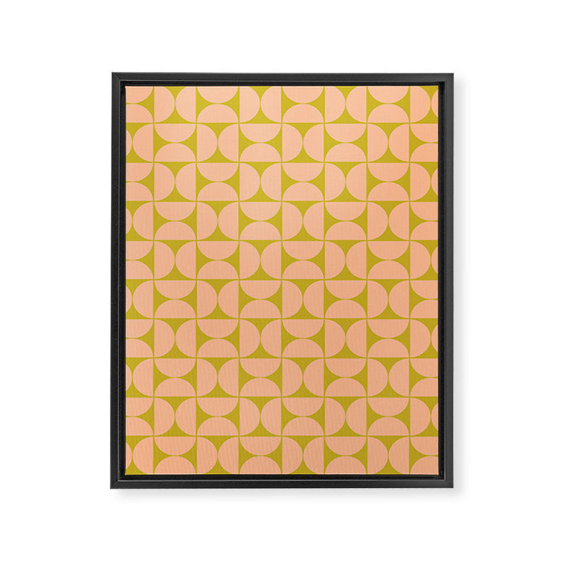 Mid-Century Modern Pattern No.59 Mini - Mango Mint and Peach Fuzz Framed Canvas Print Gallery Image 6