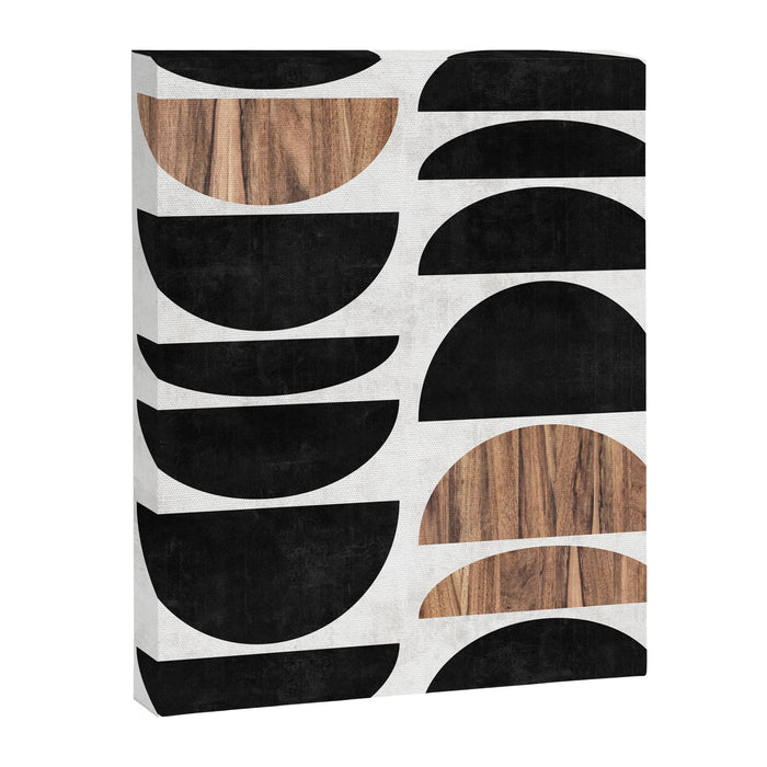 Mid-Century Modern Pattern No.7 - Concrete and Wood Canvas Print Gallery Image 1