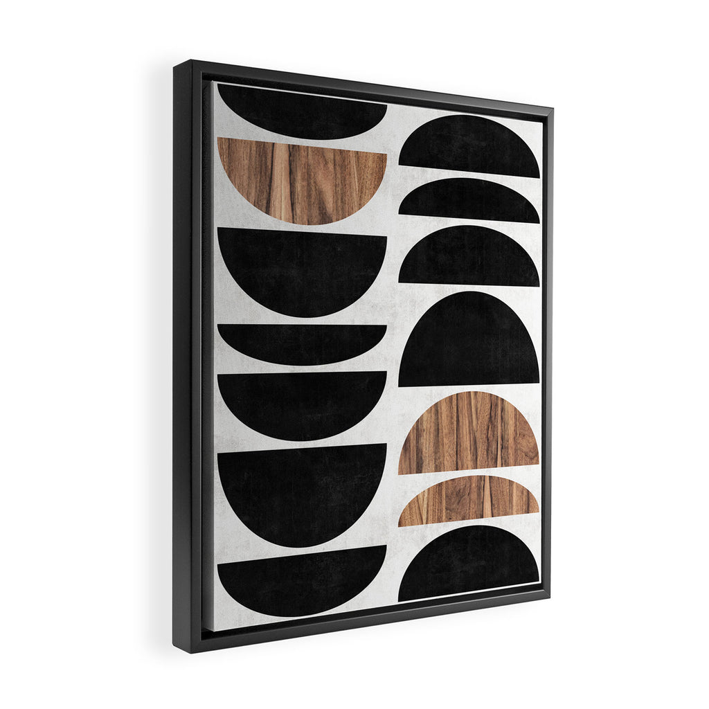 Mid-Century Modern Pattern No.7 - Concrete and Wood Framed Canvas Print Gallery Image 2