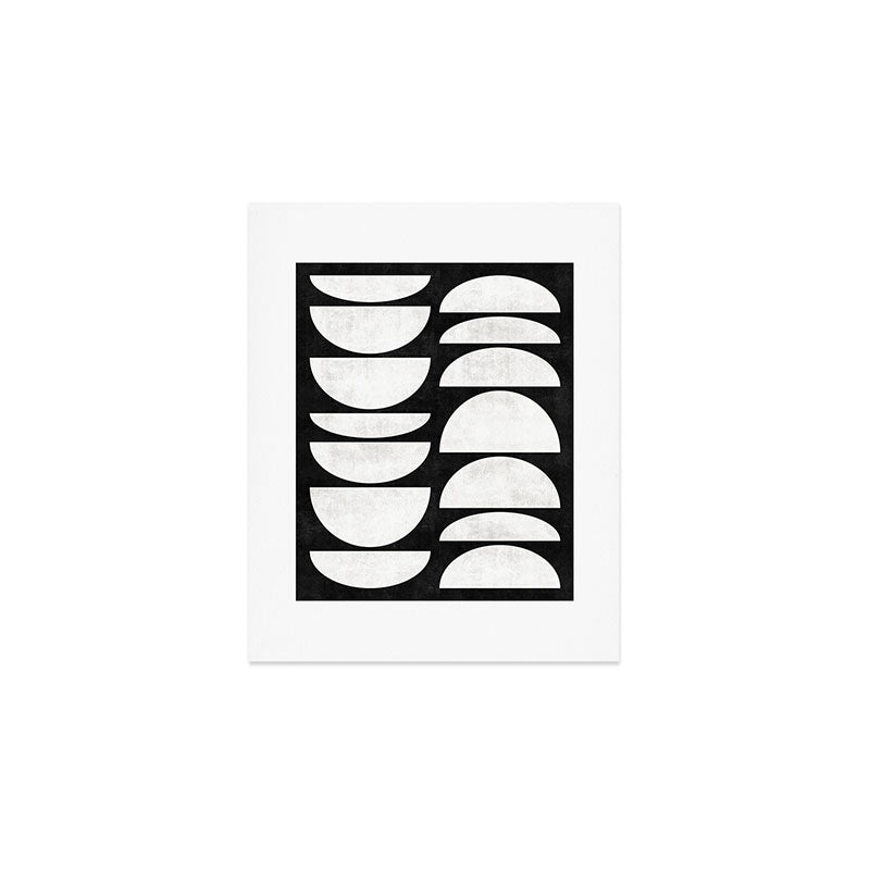 Mid-Century Modern Pattern No.8 - Black and White Art Print Gallery Image 1