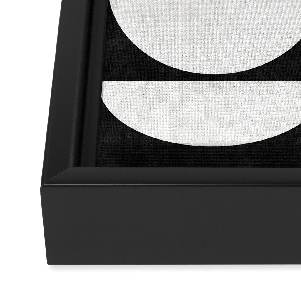 Mid-Century Modern Pattern No.8 - Black and White Framed Canvas Print Gallery Image 3