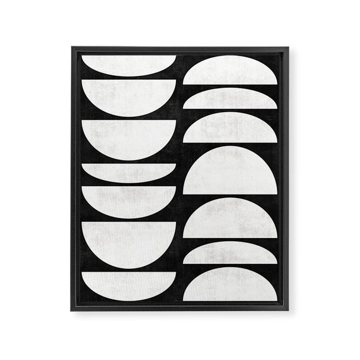 Mid-Century Modern Pattern No.8 - Black and White Framed Canvas Print Gallery Image 1
