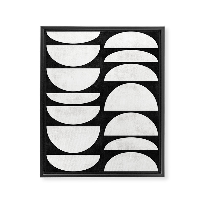 Mid-Century Modern Pattern No.8 - Black and White Framed Canvas Print Gallery Image 6