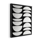 Mid-Century Modern Pattern No.8 - Black and White Framed Canvas Print Gallery Image 2