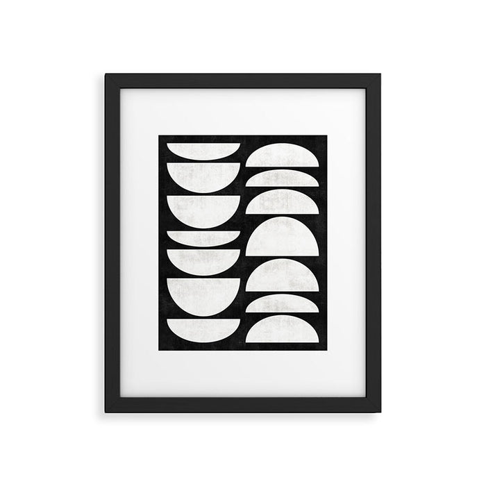 Mid-Century Modern Pattern No.8 - Black and White Framed Art Print Gallery Image 1