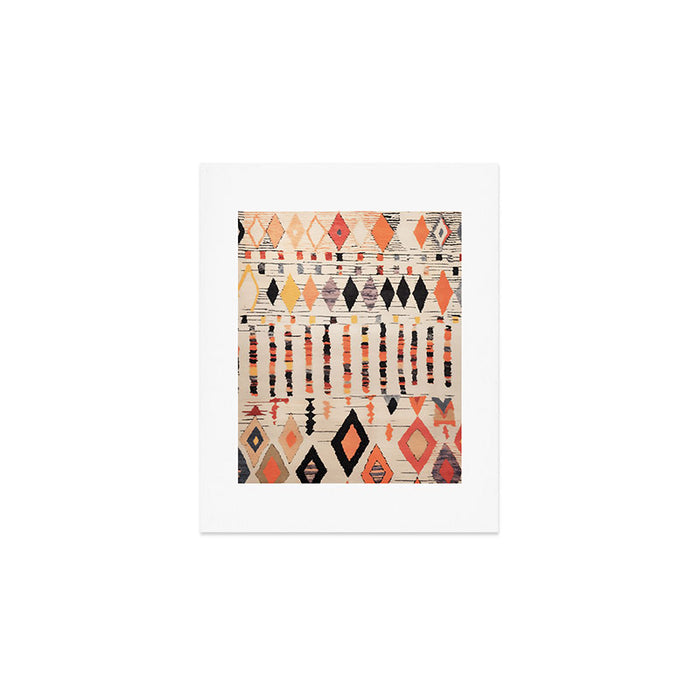 Moroccan Berber Rug Design No.46 - Multicolor, Ivory White Art Print Gallery Image 1