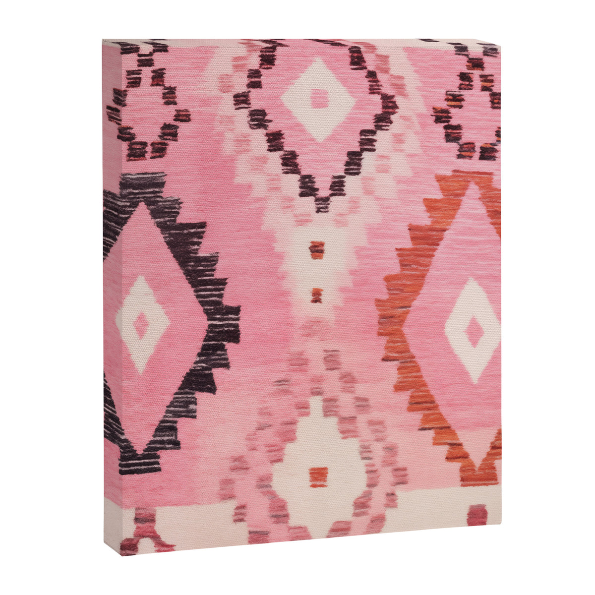 Moroccan Berber Rug Design No.60 - Multicolor, Pink Canvas Print Gallery Image 6