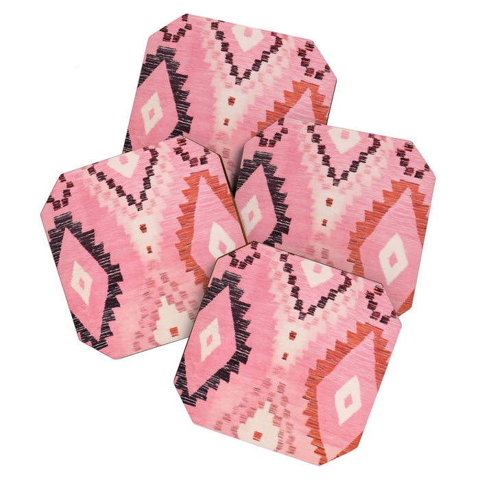 Moroccan Berber Rug Design No.60 - Multicolor, Pink Coaster Gallery Image 1
