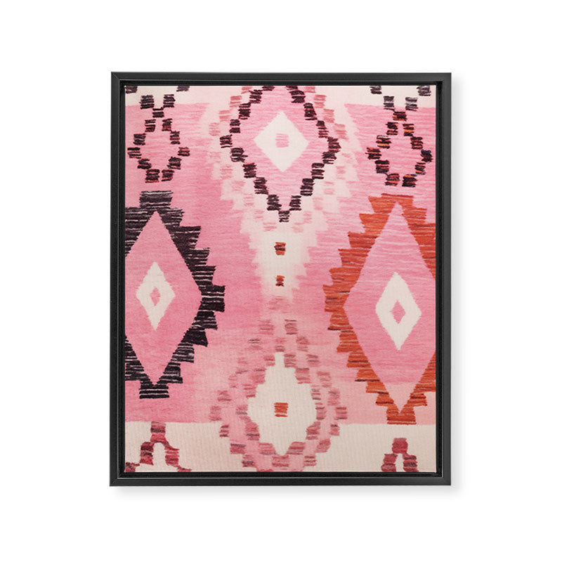 Moroccan Berber Rug Design No.60 - Multicolor, Pink Framed Canvas Print Gallery Image 6