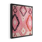 Moroccan Berber Rug Design No.60 - Multicolor, Pink Framed Canvas Print Gallery Image 2