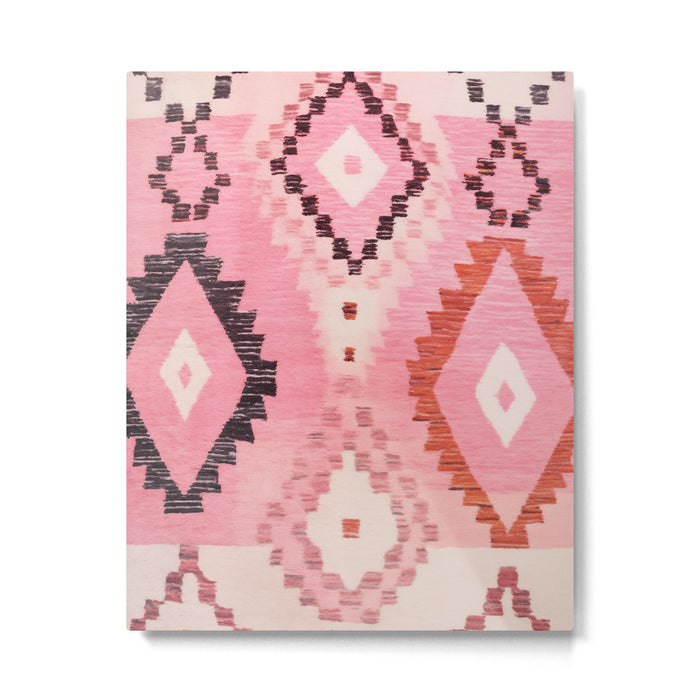Moroccan Berber Rug Design No.60 - Multicolor, Pink Metal Print Gallery Image 1