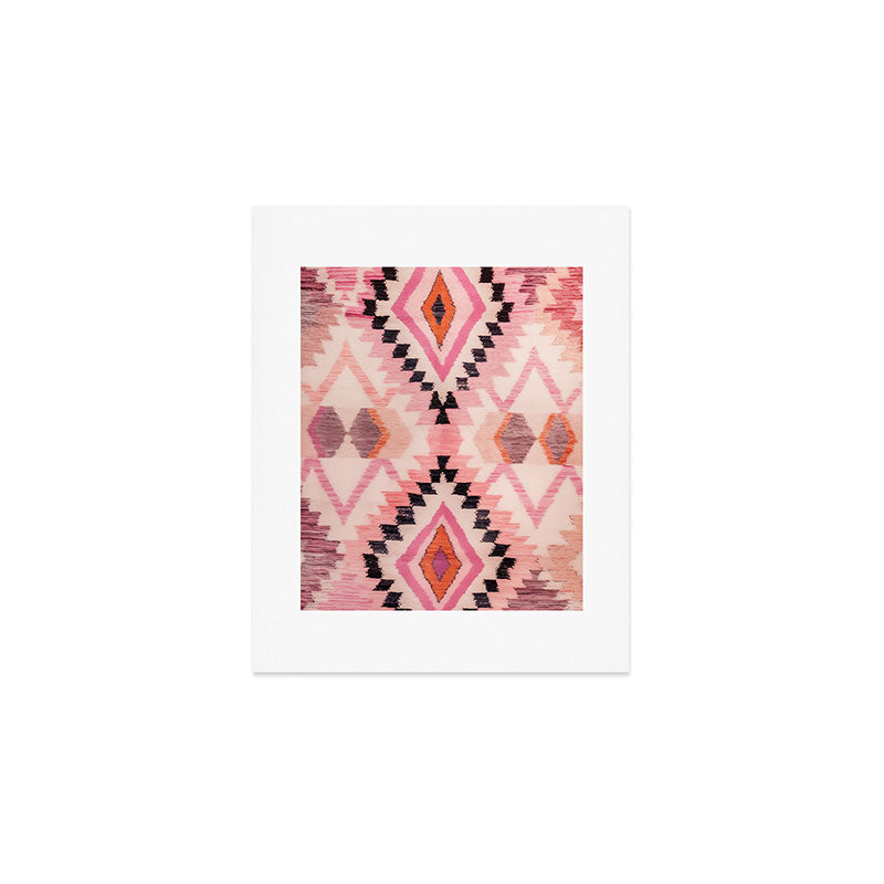 Moroccan Berber Rug Design No.65 - Multicolor, Pink Art Print Gallery Image 1
