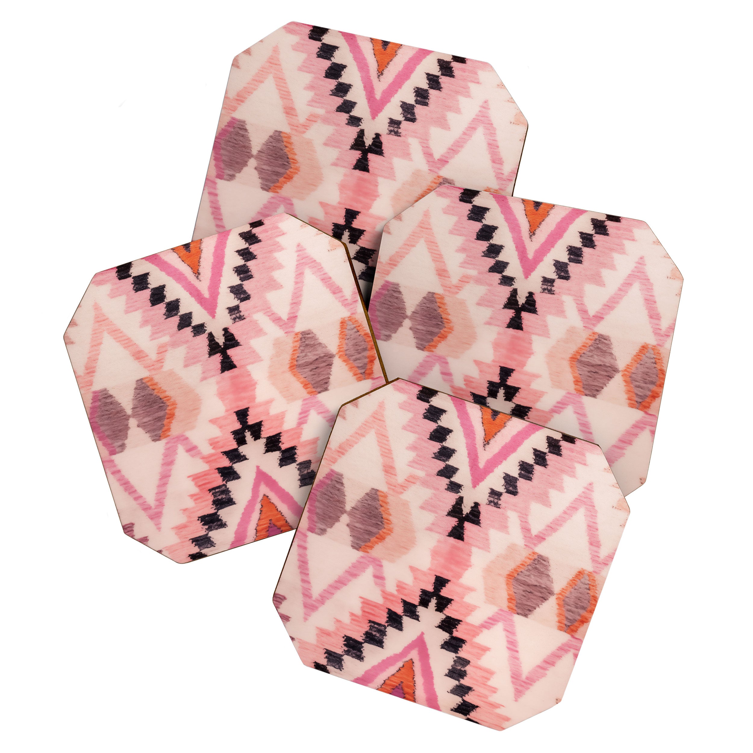 Moroccan Berber Rug Design No.65 - Multicolor, Pink Coaster Gallery Image 1