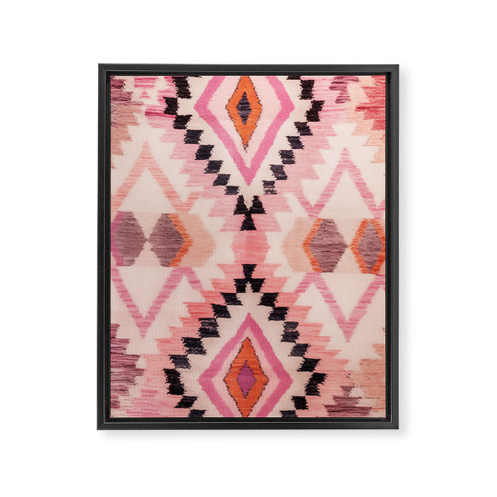 Moroccan Berber Rug Design No.65 - Multicolor, Pink Framed Canvas Print Gallery Image 1