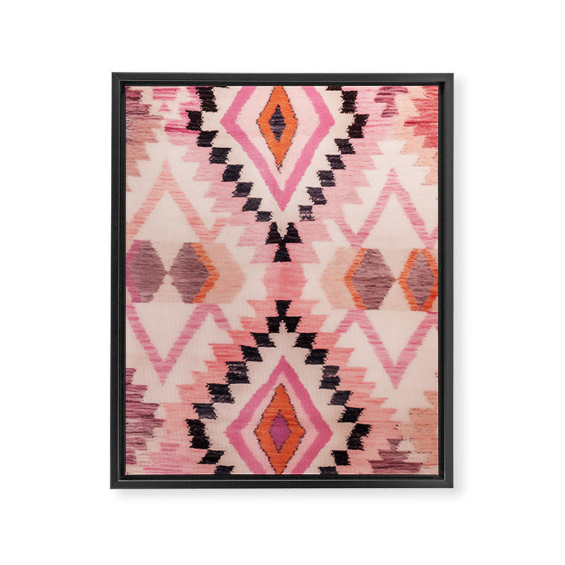 Moroccan Berber Rug Design No.65 - Multicolor, Pink Framed Canvas Print Gallery Image 6