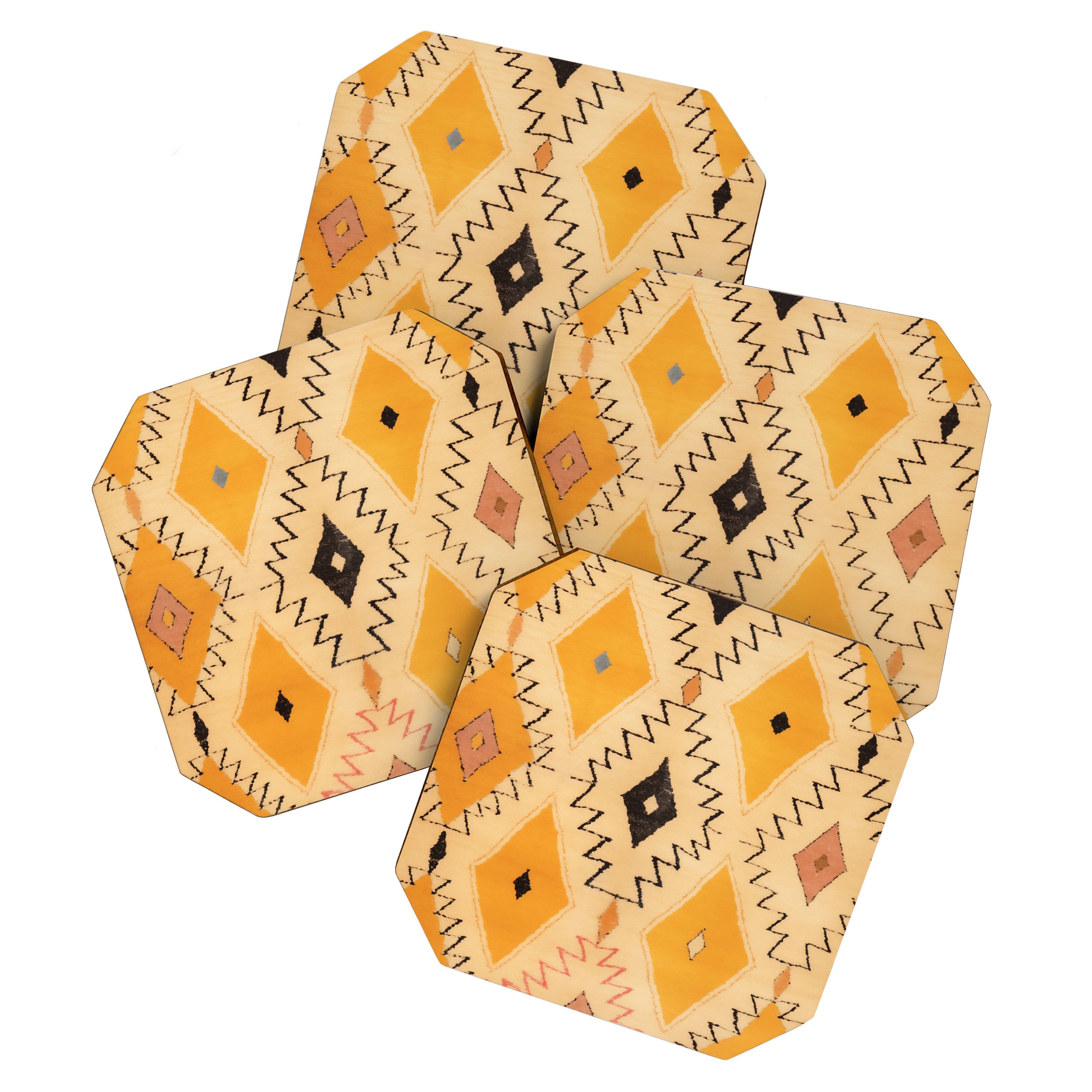 Moroccan Berber Rug Design No.75 - Yellow Coaster Gallery Image 1