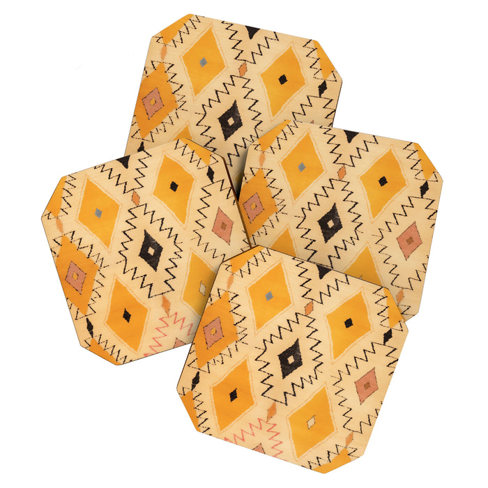Moroccan Berber Rug Design No.75 - Yellow Coaster Gallery Image 1