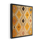 Moroccan Berber Rug Design No.75 - Yellow Framed Canvas Print Gallery Image 2