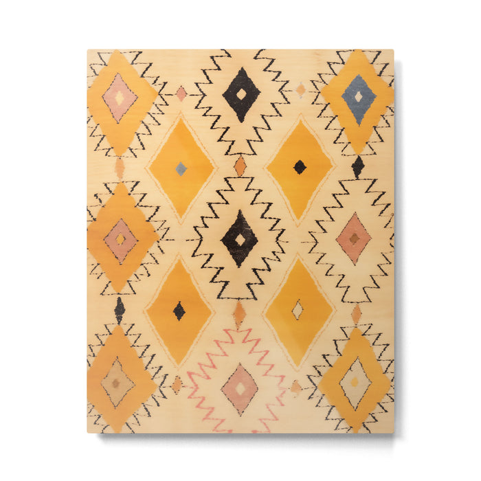 Moroccan Berber Rug Design No.75 - Yellow Metal Print Gallery Image 1
