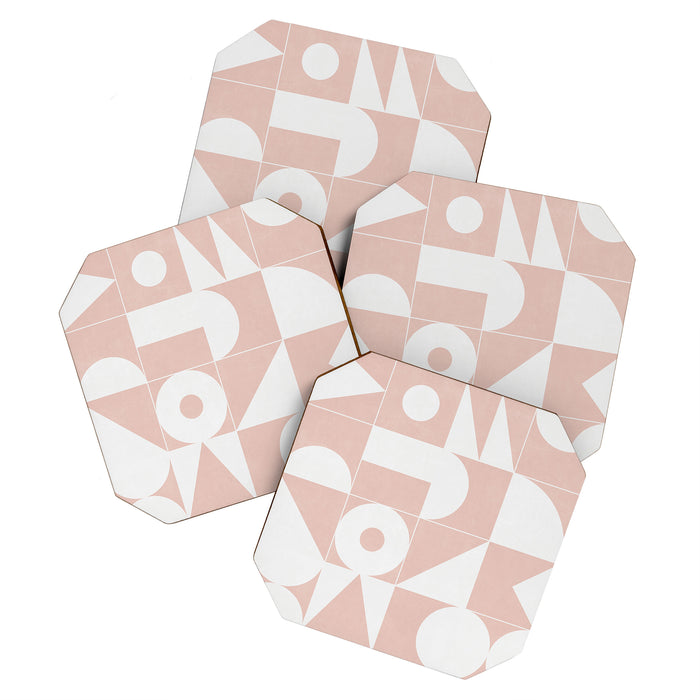 My Favorite Geometric Patterns No.11 - Pale Pink Coaster Gallery Image 1