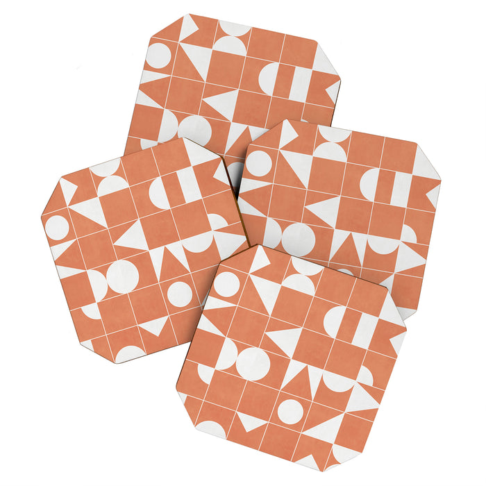 My Favorite Geometric Patterns No.14 - Coral Coaster Gallery Image 1