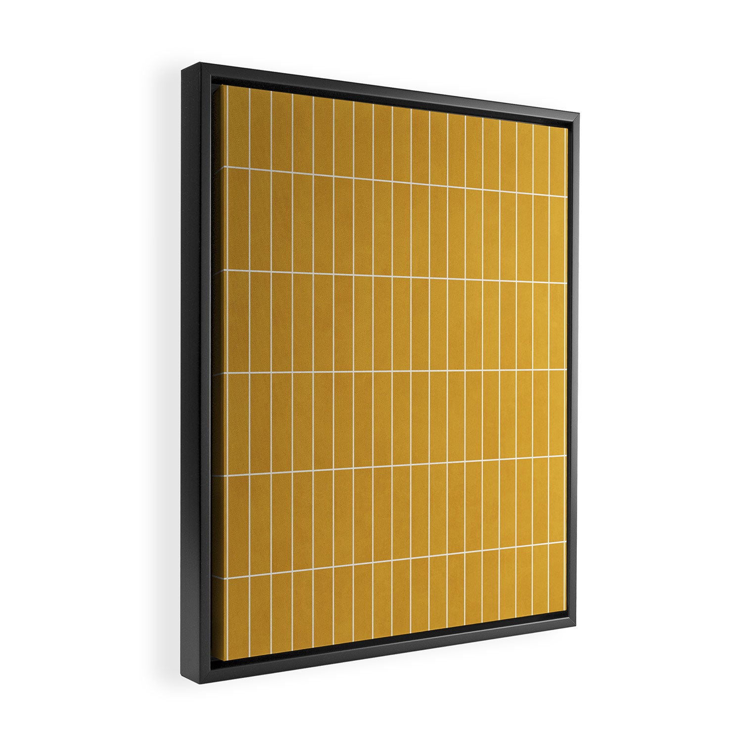 Rectangular Grid Pattern - Mustard Yellow Framed Canvas Print Gallery Image 2