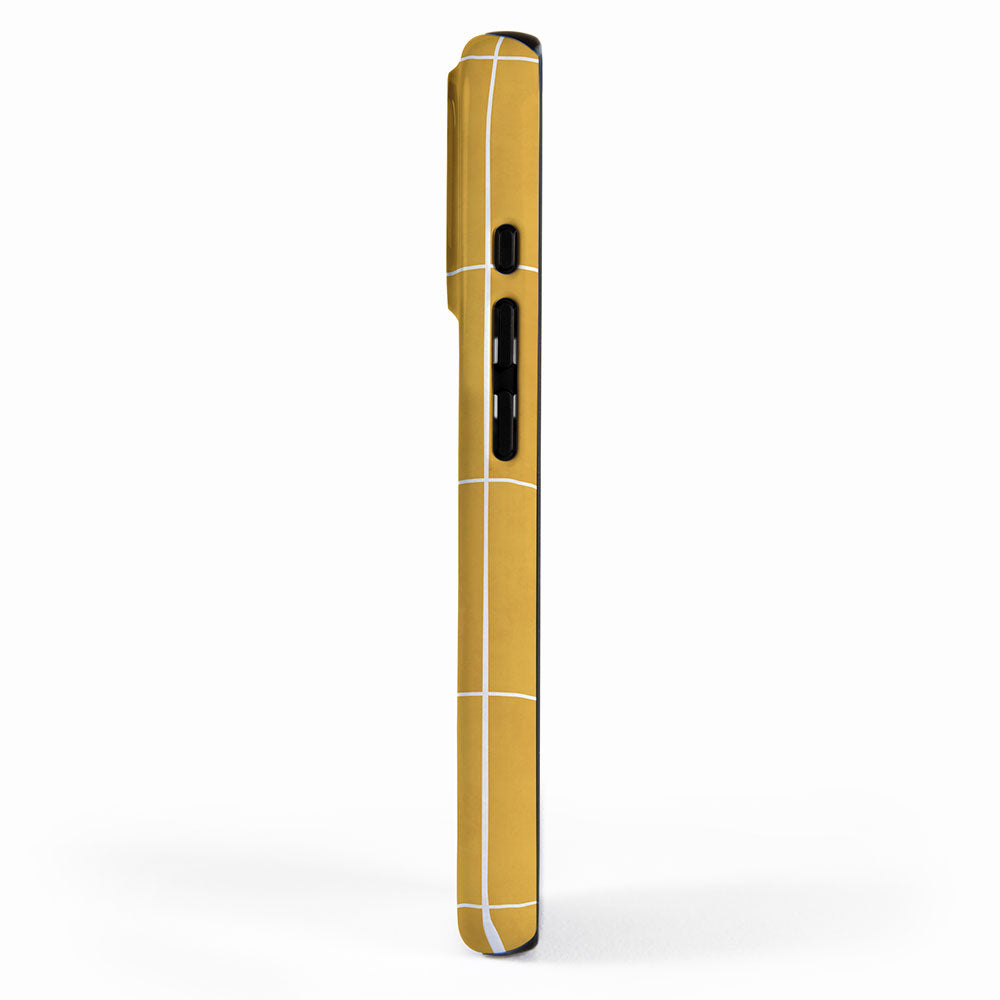 Rectangular Grid Pattern - Mustard Yellow iPhone Case Gallery Image 2