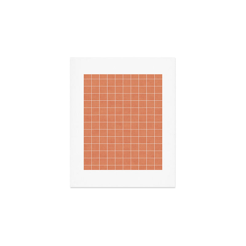 Small Grid Pattern - Coral Art Print Gallery Image 1