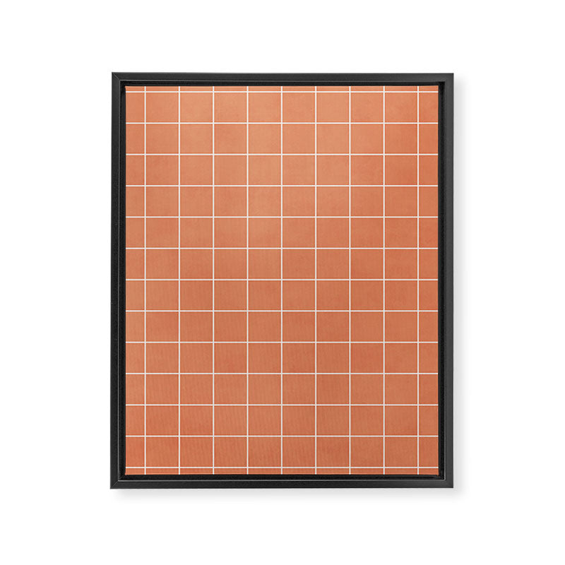 Small Grid Pattern - Coral Framed Canvas Print Gallery Image 6